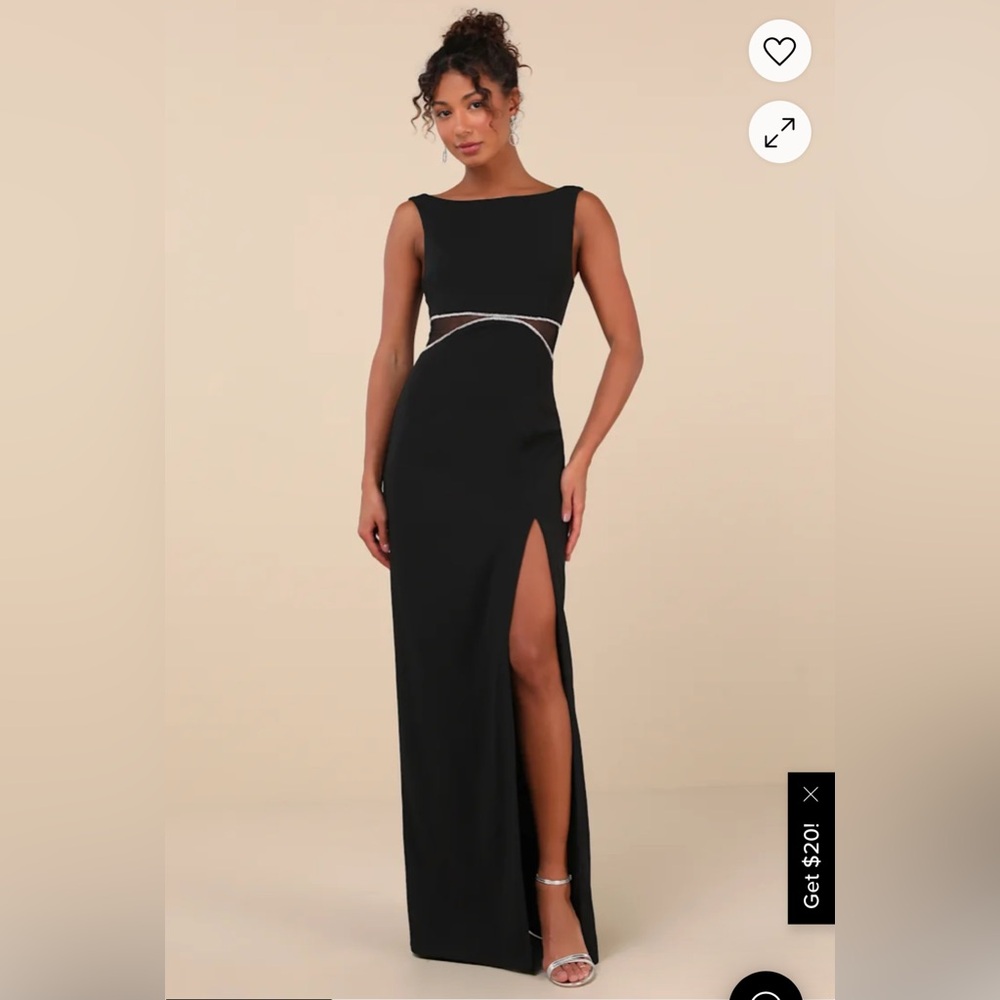 Black Floor Length Evening Gown / Black Tie Maxi Dress